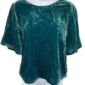 Elegant Green Velvet Women's Top XS